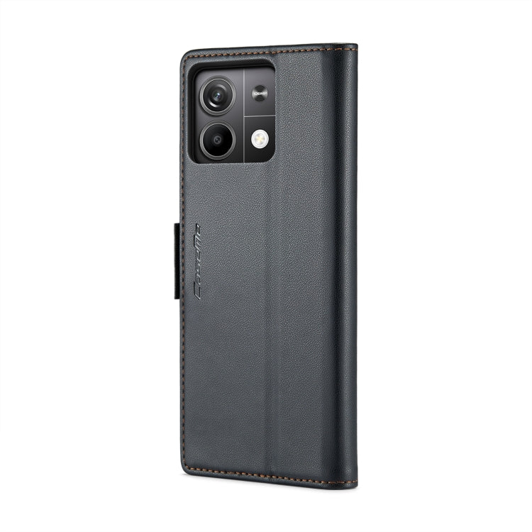 For Xiaomi Redmi Note 13 5G CaseMe 023 Butterfly Buckle Litchi Texture RFID Anti-theft Leather Phone Case(Black) - Xiaomi Cases by CaseMe | Online Shopping UK | buy2fix