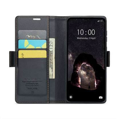 For Xiaomi Redmi Note 13 5G CaseMe 023 Butterfly Buckle Litchi Texture RFID Anti-theft Leather Phone Case(Black) - Xiaomi Cases by CaseMe | Online Shopping UK | buy2fix