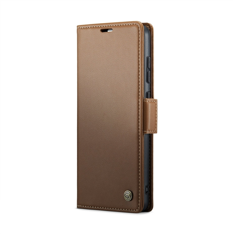 For Xiaomi Poco X6 Pro 5G/Redmi K70E 5G CaseMe 023 Butterfly Buckle Litchi Texture RFID Anti-theft Leather Phone Case(Brown) - Xiaomi Cases by CaseMe | Online Shopping UK | buy2fix