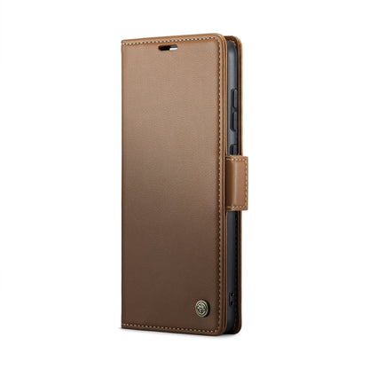 For Xiaomi Poco X6 Pro 5G/Redmi K70E 5G CaseMe 023 Butterfly Buckle Litchi Texture RFID Anti-theft Leather Phone Case(Brown) - Xiaomi Cases by CaseMe | Online Shopping UK | buy2fix
