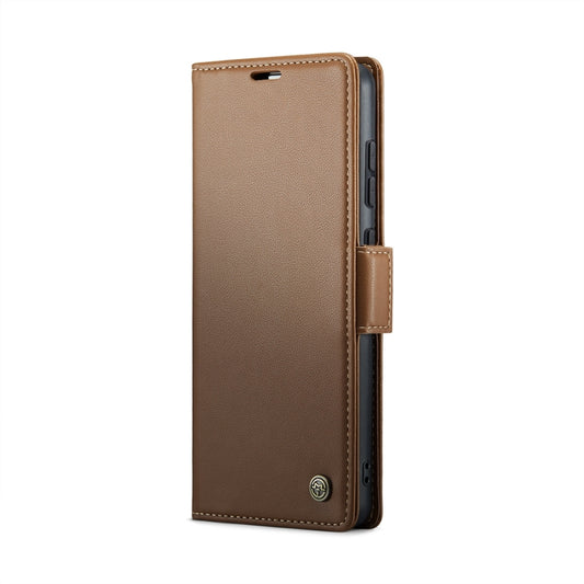 For Xiaomi Poco X6 Pro 5G/Redmi K70E 5G CaseMe 023 Butterfly Buckle Litchi Texture RFID Anti-theft Leather Phone Case(Brown) - Xiaomi Cases by CaseMe | Online Shopping UK | buy2fix