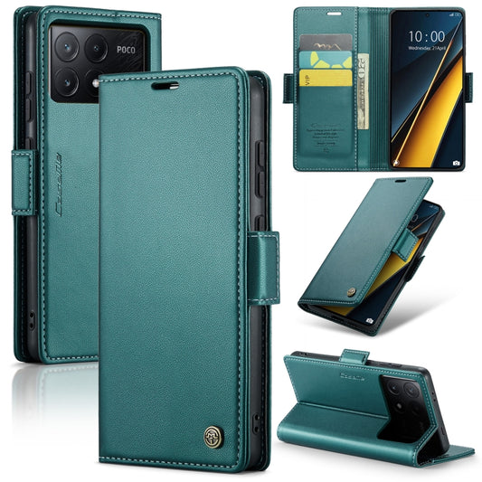 For Xiaomi Poco X6 Pro 5G/Redmi K70E 5G CaseMe 023 Butterfly Buckle Litchi Texture RFID Anti-theft Leather Phone Case(Pearly Blue) - Xiaomi Cases by CaseMe | Online Shopping UK | buy2fix