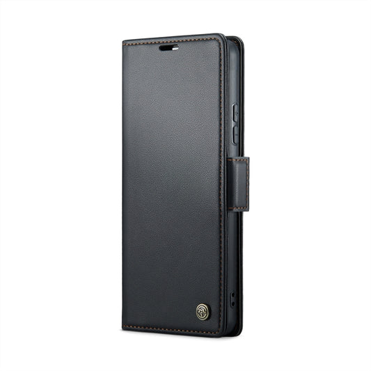 For Xiaomi Redmi Note 13 Pro 4G CaseMe 023 Butterfly Buckle Litchi Texture RFID Anti-theft Leather Phone Case(Black) - Xiaomi Cases by CaseMe | Online Shopping UK | buy2fix