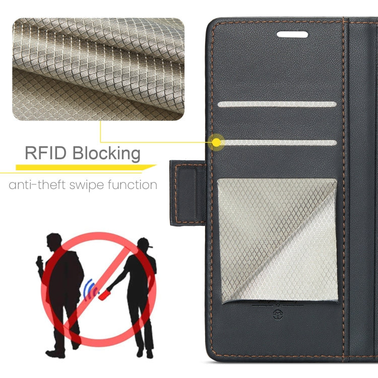 For Xiaomi Redmi Note 13 Pro 4G CaseMe 023 Butterfly Buckle Litchi Texture RFID Anti-theft Leather Phone Case(Black) - Xiaomi Cases by CaseMe | Online Shopping UK | buy2fix
