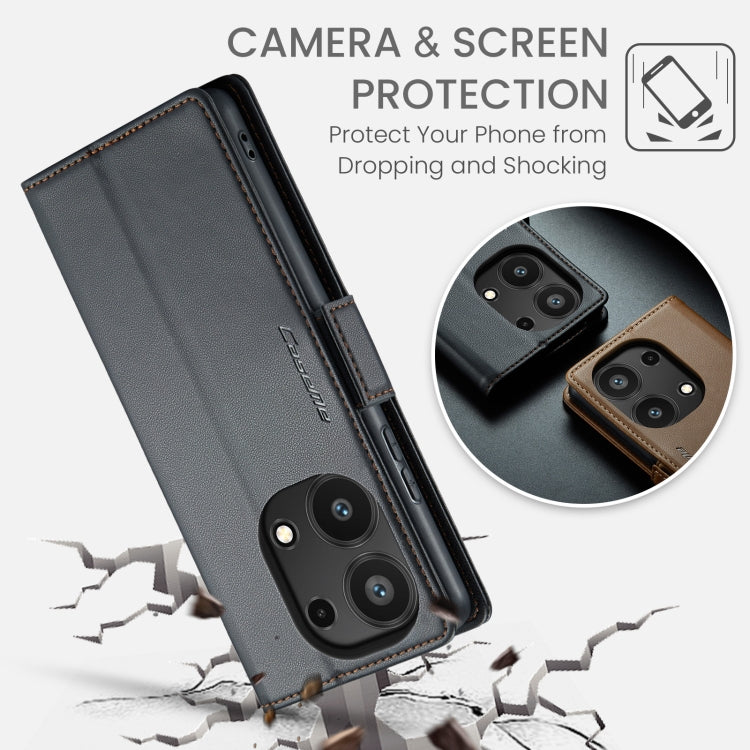 For Xiaomi Redmi Note 13 Pro 4G CaseMe 023 Butterfly Buckle Litchi Texture RFID Anti-theft Leather Phone Case(Black) - Xiaomi Cases by CaseMe | Online Shopping UK | buy2fix