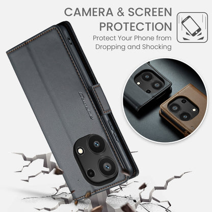 For Xiaomi Redmi Note 13 Pro 4G CaseMe 023 Butterfly Buckle Litchi Texture RFID Anti-theft Leather Phone Case(Black) - Xiaomi Cases by CaseMe | Online Shopping UK | buy2fix