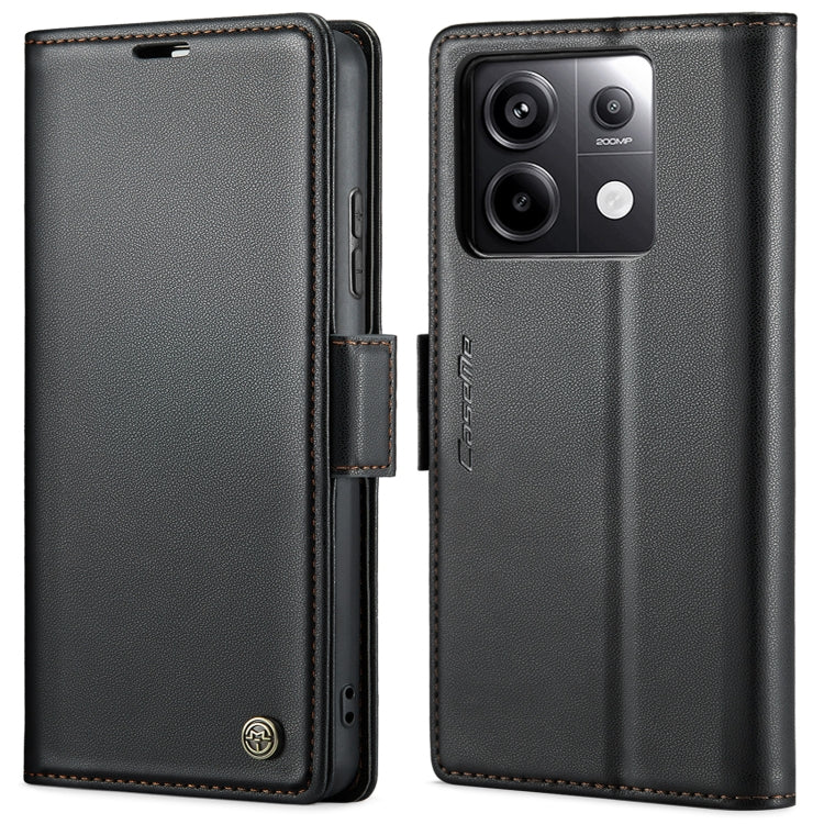 For Xiaomi Redmi Note 13 Pro 4G CaseMe 023 Butterfly Buckle Litchi Texture RFID Anti-theft Leather Phone Case(Black) - Xiaomi Cases by CaseMe | Online Shopping UK | buy2fix