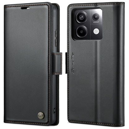 For Xiaomi Redmi Note 13 Pro 4G CaseMe 023 Butterfly Buckle Litchi Texture RFID Anti-theft Leather Phone Case(Black) - Xiaomi Cases by CaseMe | Online Shopping UK | buy2fix