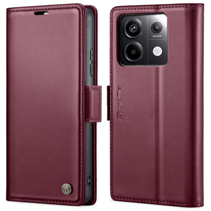 For Xiaomi Redmi Note 13 Pro 4G CaseMe 023 Butterfly Buckle Litchi Texture RFID Anti-theft Leather Phone Case(Wine Red) - Xiaomi Cases by CaseMe | Online Shopping UK | buy2fix