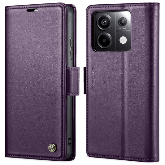 For Xiaomi Redmi Note 13 Pro 4G CaseMe 023 Butterfly Buckle Litchi Texture RFID Anti-theft Leather Phone Case(Pearly Purple) - Xiaomi Cases by CaseMe | Online Shopping UK | buy2fix