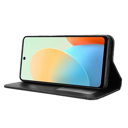 For Tecno Spark Go 2024 Magnetic Buckle Retro Texture Leather Phone Case(Black) by buy2fix