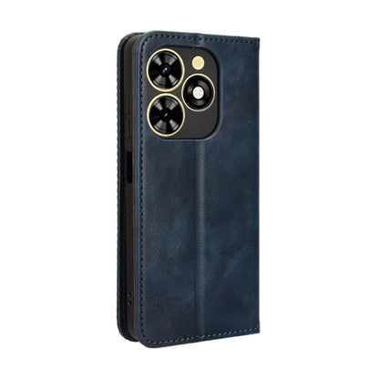 For Tecno Spark Go 2024 Magnetic Buckle Retro Texture Leather Phone Case(Blue) by buy2fix
