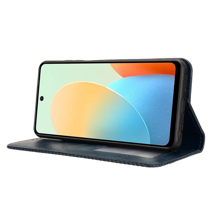 For Tecno Spark Go 2024 Magnetic Buckle Retro Texture Leather Phone Case(Blue) by buy2fix