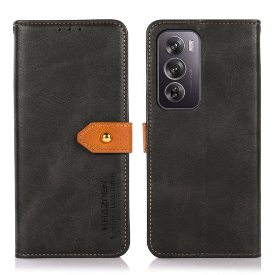 For OPPO Reno12 Pro 5G Global KHAZNEH Dual-color Cowhide Texture Flip Leather Phone Case(Black)