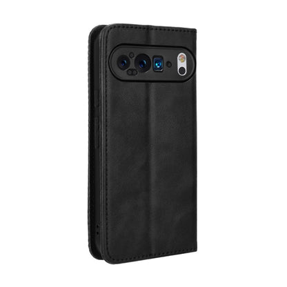 For Google Pixel 9 Magnetic Buckle Retro Texture Leather Phone Case(Black) by buy2fix