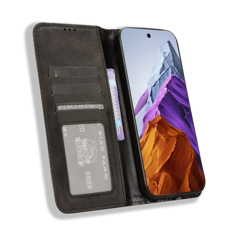 For Google Pixel 9 Magnetic Buckle Retro Texture Leather Phone Case(Black) by buy2fix