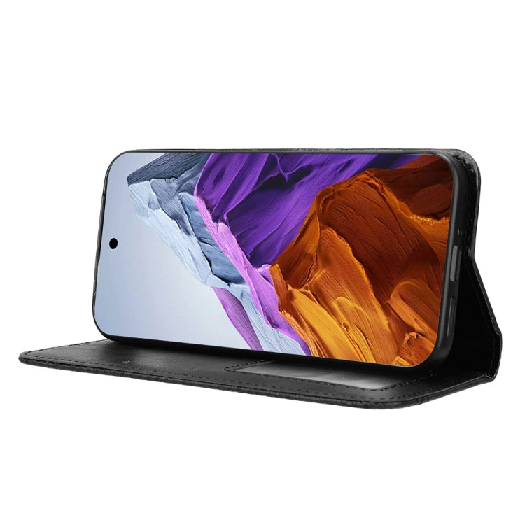 For Google Pixel 9 Magnetic Buckle Retro Texture Leather Phone Case(Black) by buy2fix
