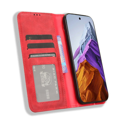 For Google Pixel 9 Magnetic Buckle Retro Texture Leather Phone Case(Red) by buy2fix