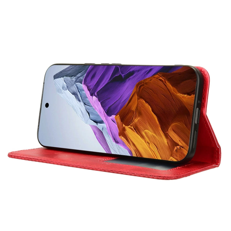 For Google Pixel 9 Magnetic Buckle Retro Texture Leather Phone Case(Red) by buy2fix