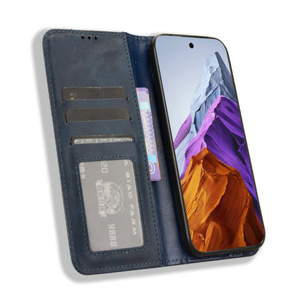 For Google Pixel 9 Magnetic Buckle Retro Texture Leather Phone Case(Blue) by buy2fix