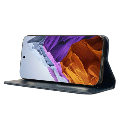 For Google Pixel 9 Magnetic Buckle Retro Texture Leather Phone Case(Blue) by buy2fix