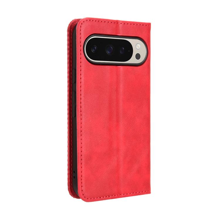 For Google Pixel 10 Pro XL Magnetic Buckle Retro Texture Leather Phone Case(Red) - Google Cases by buy2fix | Online Shopping UK | buy2fix