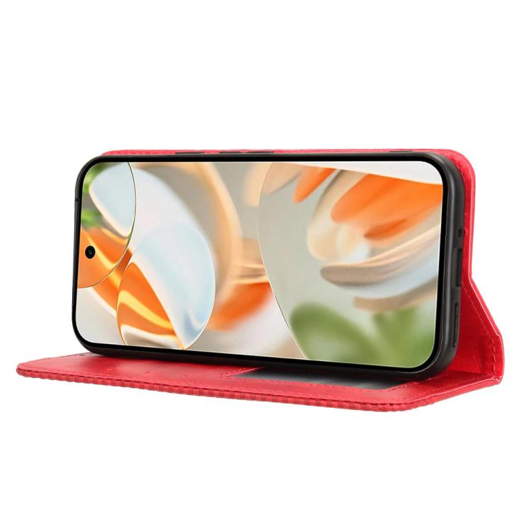 For Google Pixel 10 Pro XL Magnetic Buckle Retro Texture Leather Phone Case(Red) - Google Cases by buy2fix | Online Shopping UK | buy2fix