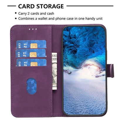 For Samsung Galaxy S20 FE Plaid Embossed Leather Phone Case(Purple) by buy2fix
