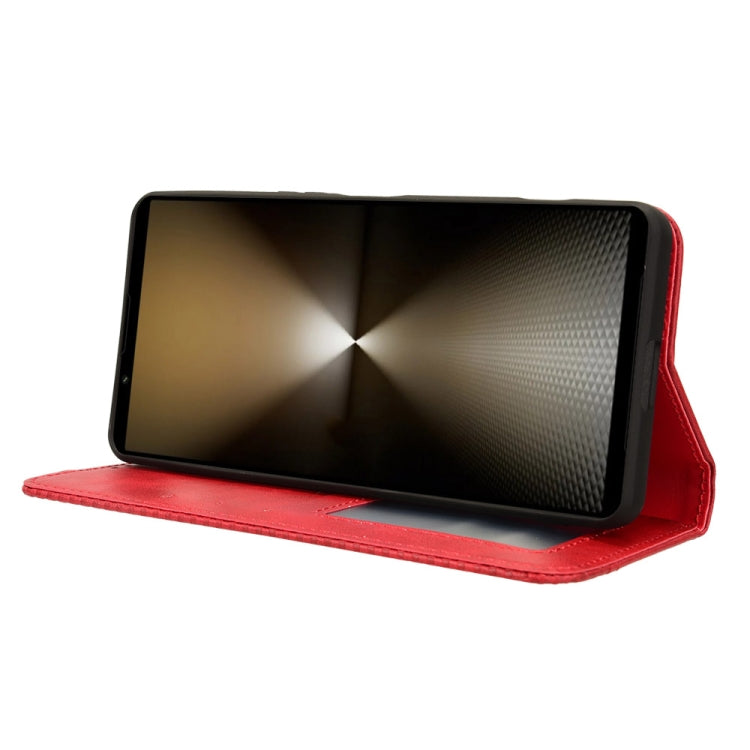 For Sony Xperia 1 VI 2024 Magnetic Buckle Retro Texture Leather Phone Case(Red) by buy2fix