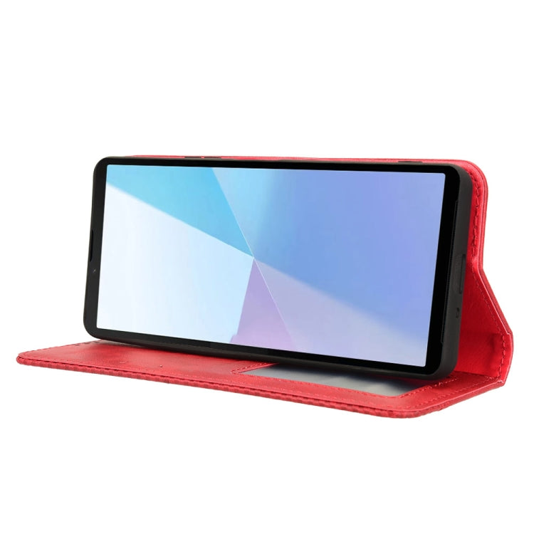 For Sony Xperia 10 VI 2024 Magnetic Buckle Retro Texture Leather Phone Case(Red) by buy2fix