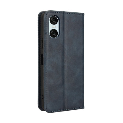 For Sony Xperia 10 VI 2024 Magnetic Buckle Retro Texture Leather Phone Case(Blue) by buy2fix