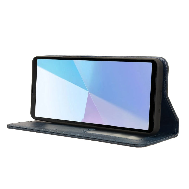 For Sony Xperia 10 VI 2024 Magnetic Buckle Retro Texture Leather Phone Case(Blue) by buy2fix