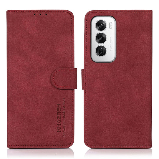 For OPPO Reno12 5G Global KHAZNEH Matte Texture Leather Phone Case(Red)