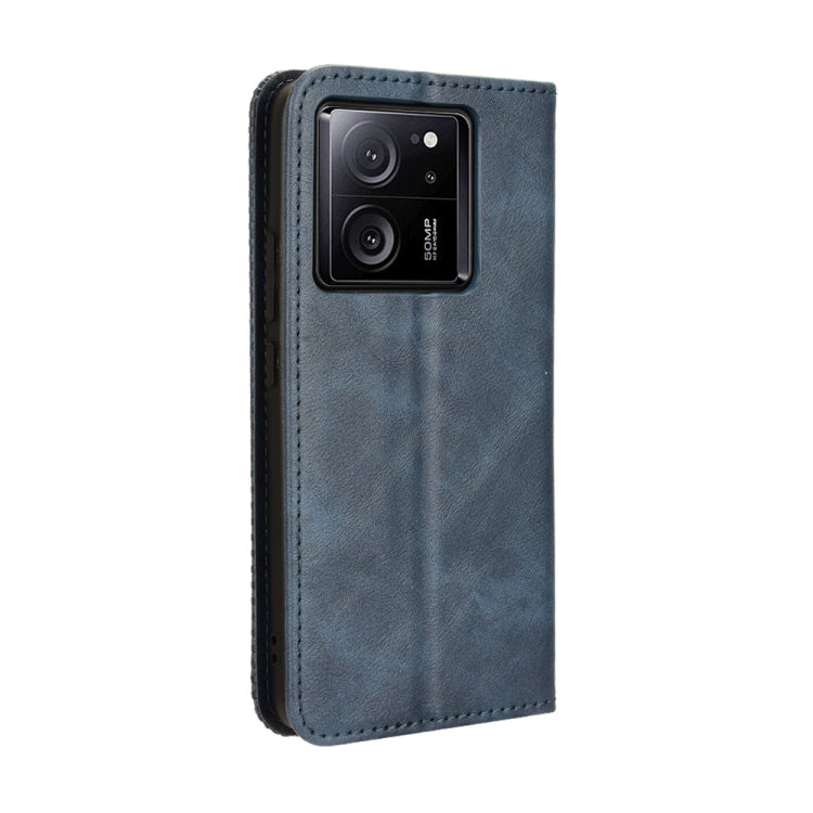 For Xiaomi Redmi K60 Ultra Magnetic Buckle Retro Texture Leather Phone Case(Blue) - Xiaomi Cases by buy2fix | Online Shopping UK | buy2fix