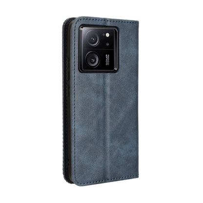 For Xiaomi Redmi K60 Ultra Magnetic Buckle Retro Texture Leather Phone Case(Blue) - Xiaomi Cases by buy2fix | Online Shopping UK | buy2fix