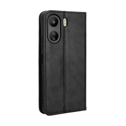 For Xiaomi Redmi 13C 4G / Poco C65 4G Magnetic Buckle Retro Texture Leather Phone Case(Black) by buy2fix