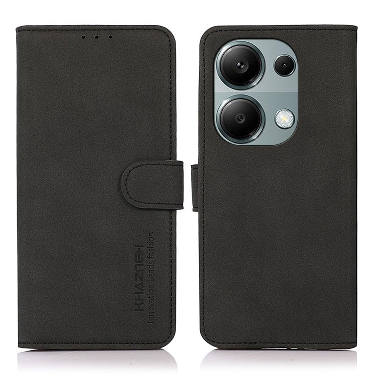 For Xiaomi Redmi Note 13 Pro 4G / POCO M6 Pro KHAZNEH Matte Texture Leather Phone Case(Black) - Xiaomi Cases by buy2fix | Online Shopping UK | buy2fix