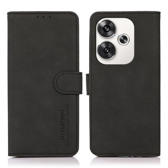 For Xiaomi Poco F6 / Redmi Turbo 3 KHAZNEH Matte Texture Leather Phone Case(Black)