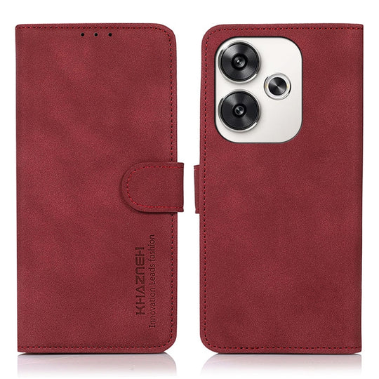 For Xiaomi Poco F6 / Redmi Turbo 3 KHAZNEH Matte Texture Leather Phone Case(Red)