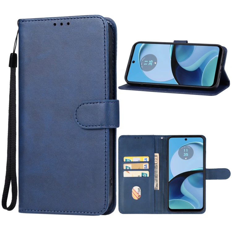 For Motorola Moto G14 Leather Phone Case(Blue) by buy2fix