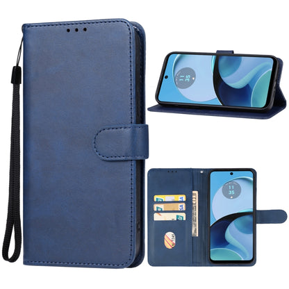 For Motorola Moto G14 Leather Phone Case(Blue) by buy2fix
