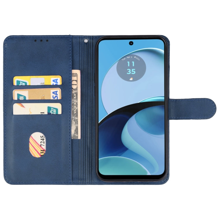For Motorola Moto G14 Leather Phone Case(Blue) by buy2fix