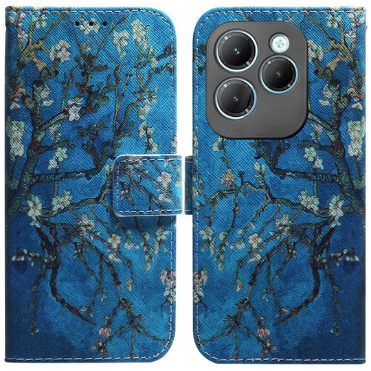 For Infinix Hot 40 / 40 Pro Coloured Drawing Flip Leather Phone Case(Apricot)
