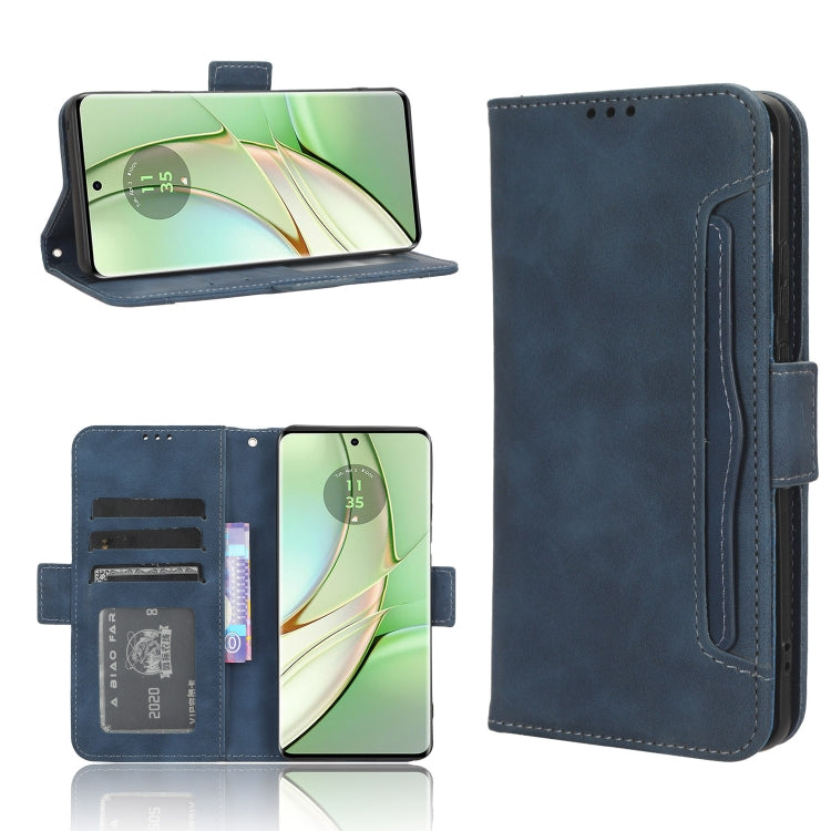 For Motorola Edge 40 Skin Feel Calf Texture Card Slots Leather Phone Case(Blue) by buy2fix