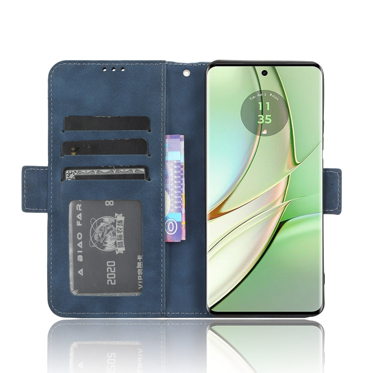 For Motorola Edge 40 Skin Feel Calf Texture Card Slots Leather Phone Case(Blue) by buy2fix
