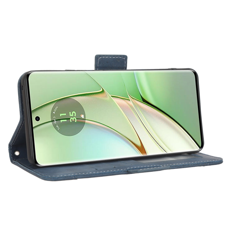 For Motorola Edge 40 Skin Feel Calf Texture Card Slots Leather Phone Case(Blue) by buy2fix