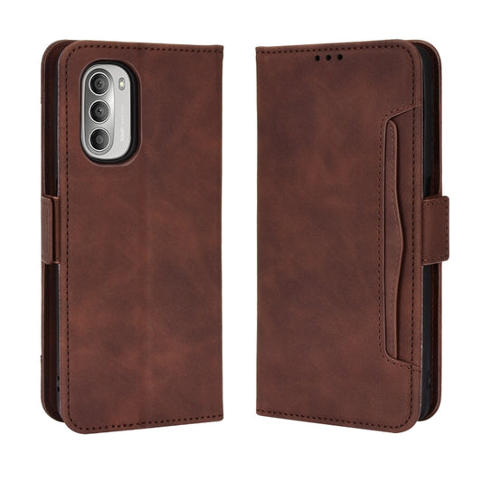 For Motorola Moto G52J 5G Skin Feel Calf Texture Card Slots Leather Phone Case(Brown) by buy2fix