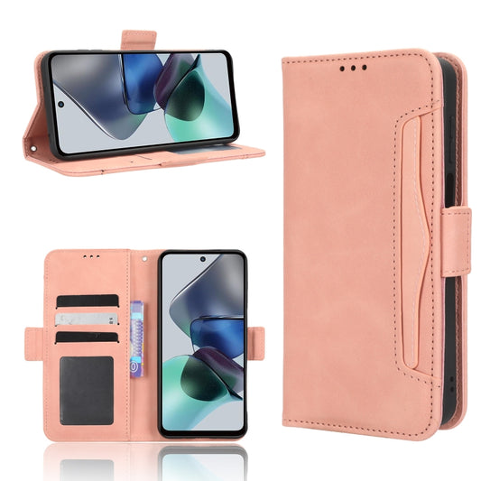 For Motorola Moto G53 / G13 Skin Feel Calf Texture Card Slots Leather Phone Case(Pink) by buy2fix