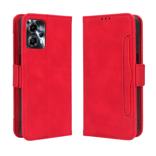 For Motorola Moto G53 / G13 Skin Feel Calf Texture Card Slots Leather Phone Case(Red) by buy2fix