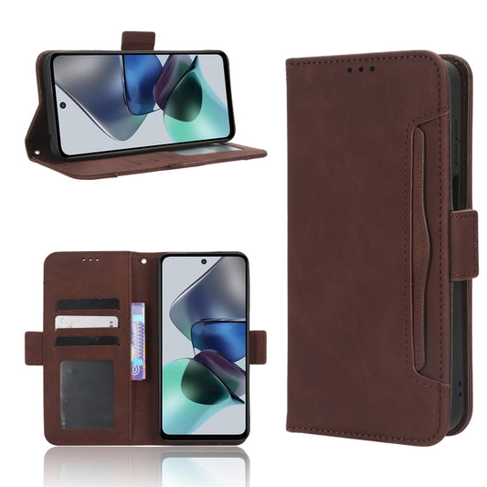 For Motorola Moto G53 / G13 Skin Feel Calf Texture Card Slots Leather Phone Case(Brown) by buy2fix